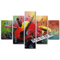 Decorative Wall Art Abstract Violin Oil Painting on Canvas (XD5-071)